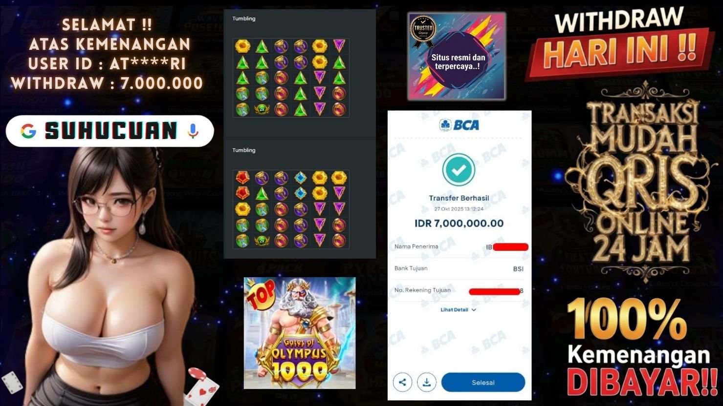 SUHUCUAN JACKPOT SLOT GATES OF OLYMPUS 1000